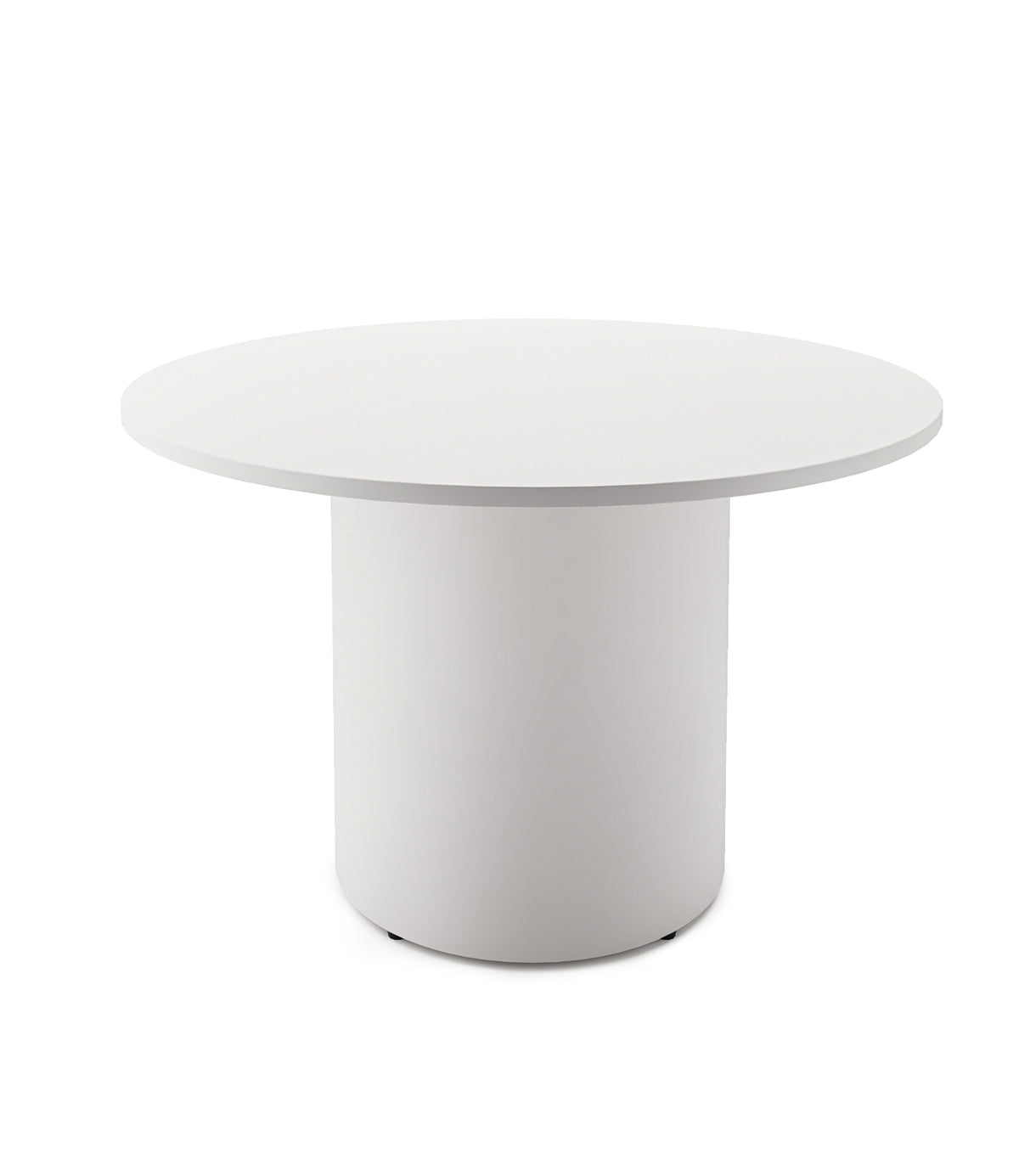 Drum Base Table — 1200mm Dia x 730mm H, Natural White, White P/C — DBT1200 NW/WS