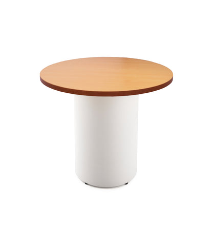 Drum Base Table — 900mm Dia x 730mm H, Beech, White P/C — DBT900 B/WS