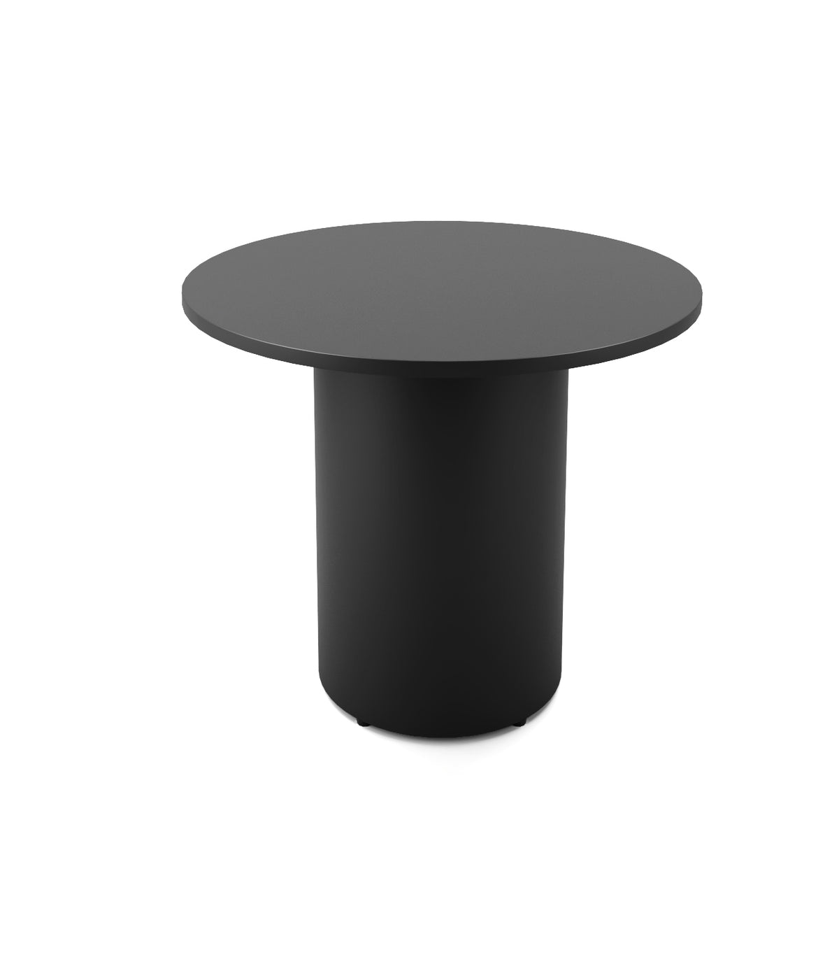 Drum Base Table — 900mm Dia x 730mm H, Black, Black P/C — DBT900 BLK/BL