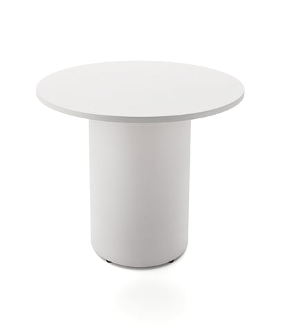 Drum Base Table — 900mm Dia x 730mm H, Natural White, White P/C — DBT900 NW/WS