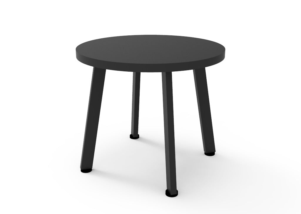 Eternity Round Coffee Table — 500mm Dia x 450mm H, Black, Black P/C — ECT500 BLK/BL