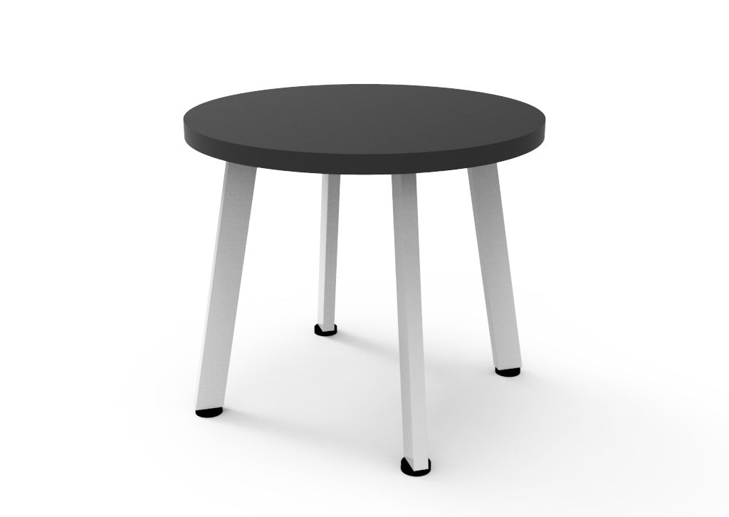 Eternity Round Coffee Table — 500mm Dia x 450mm H, Black, White P/C — ECT500 BLK/WS