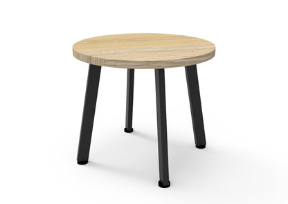 Eternity Round Coffee Table — 500mm Dia x 450mm H, Natural Oak, Black P/C — ECT500 NO/BL
