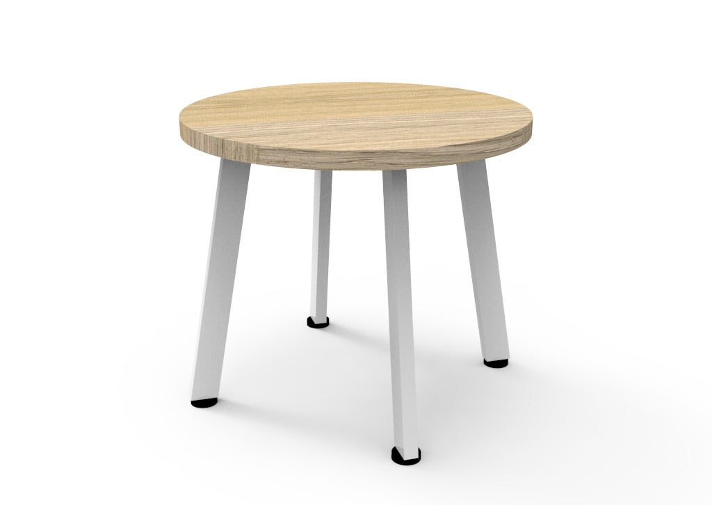 Eternity Round Coffee Table — 500mm Dia x 450mm H, Natural Oak, White P/C — ECT500 NO/WS