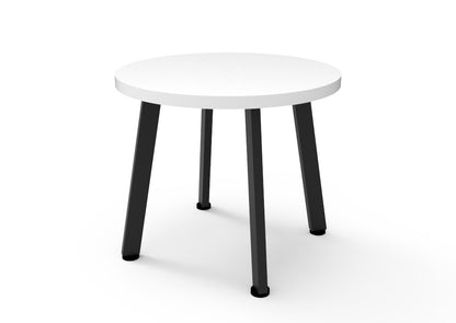 Eternity Round Coffee Table — 500mm Dia x 450mm H, Natural White, Black P/C — ECT500 NW/BL