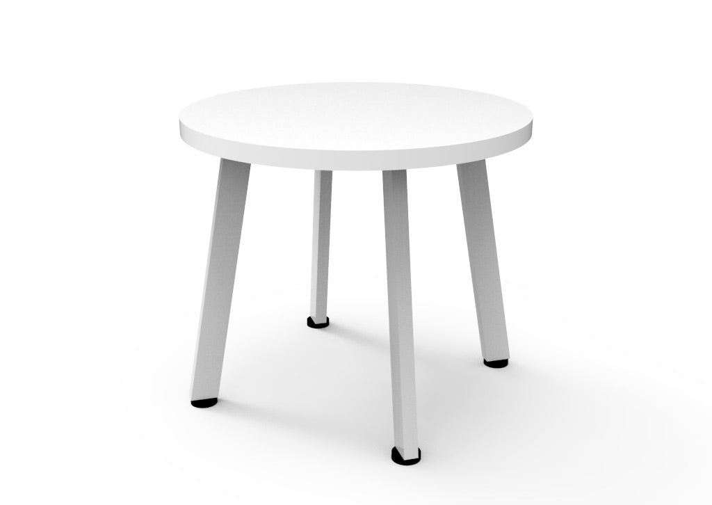Eternity Round Coffee Table — 500mm Dia x 450mm H, Natural White, White P/C — ECT500 NW/WS
