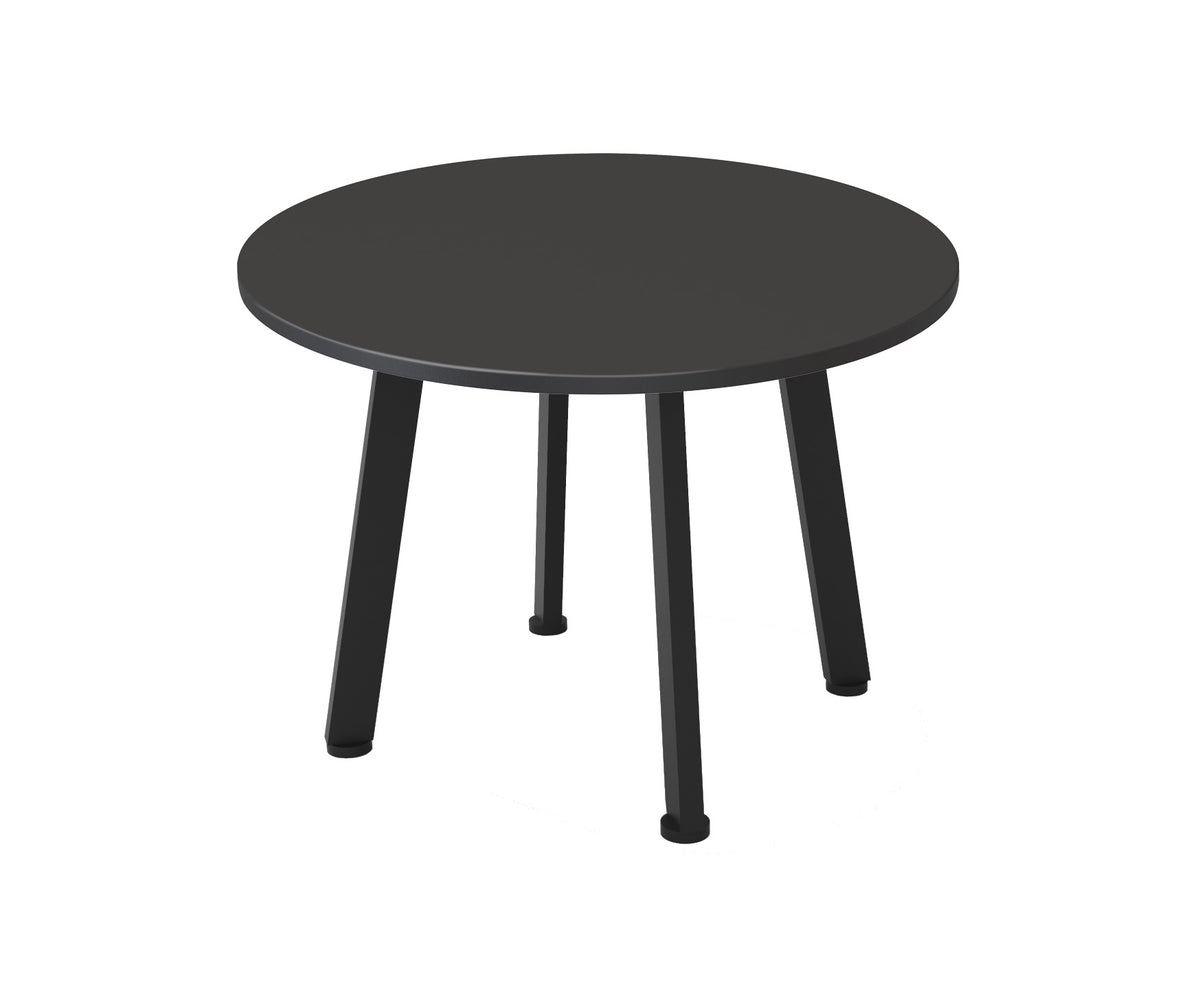 Eternity Round Coffee Table — 600mm Dia x 450mm H, Black, Black P/C — ECT600 BLK/BL