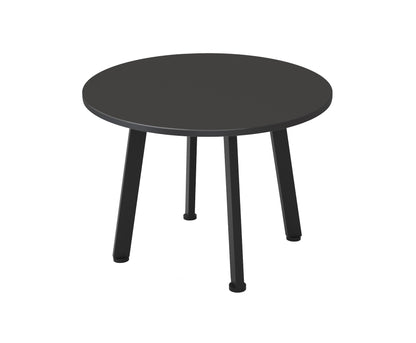 Eternity Round Coffee Table — 600mm Dia x 450mm H, Black, Black P/C — ECT600 BLK/BL