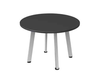Eternity Round Coffee Table — 600mm Dia x 450mm H, Black, White P/C — ECT600 BLK/WS