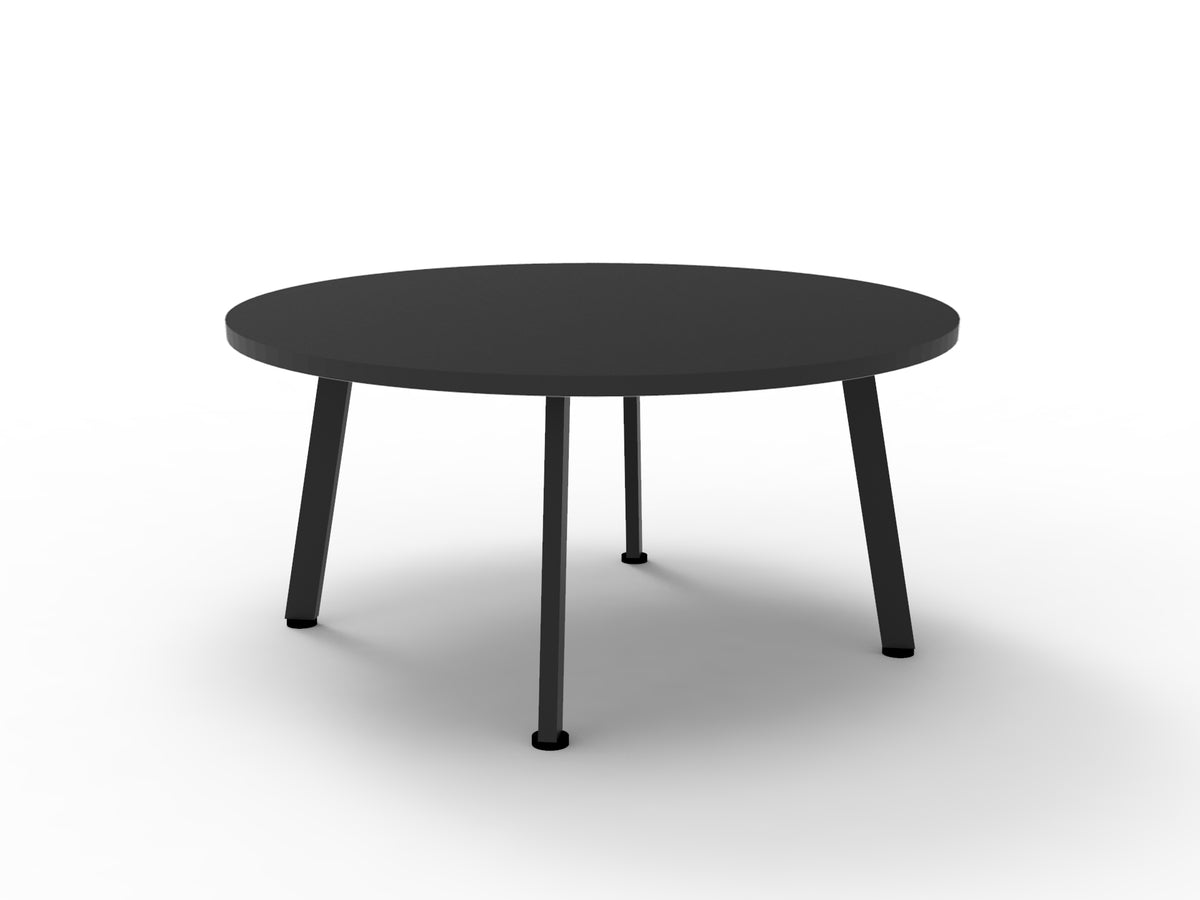 Eternity Round Coffee Table — 900mm Dia x 450mm H, Black, Black P/C — ECT900 BLK/BL