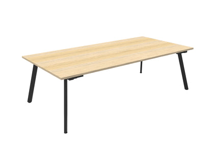 Eternity Meeting & Boardroom Table Rectangle — 2100mm W x 750mm D, Natural Oak Top & Black Satin Base — EMT2175 NO/BL