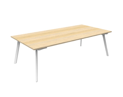 Eternity Meeting & Boardroom Table Rectangle — 2100mm W x 750mm D, Natural Oak Top & White Satin Base — EMT2175 NO/WS