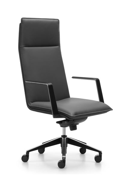 Mirage High Back Executive Chair — Black Leather