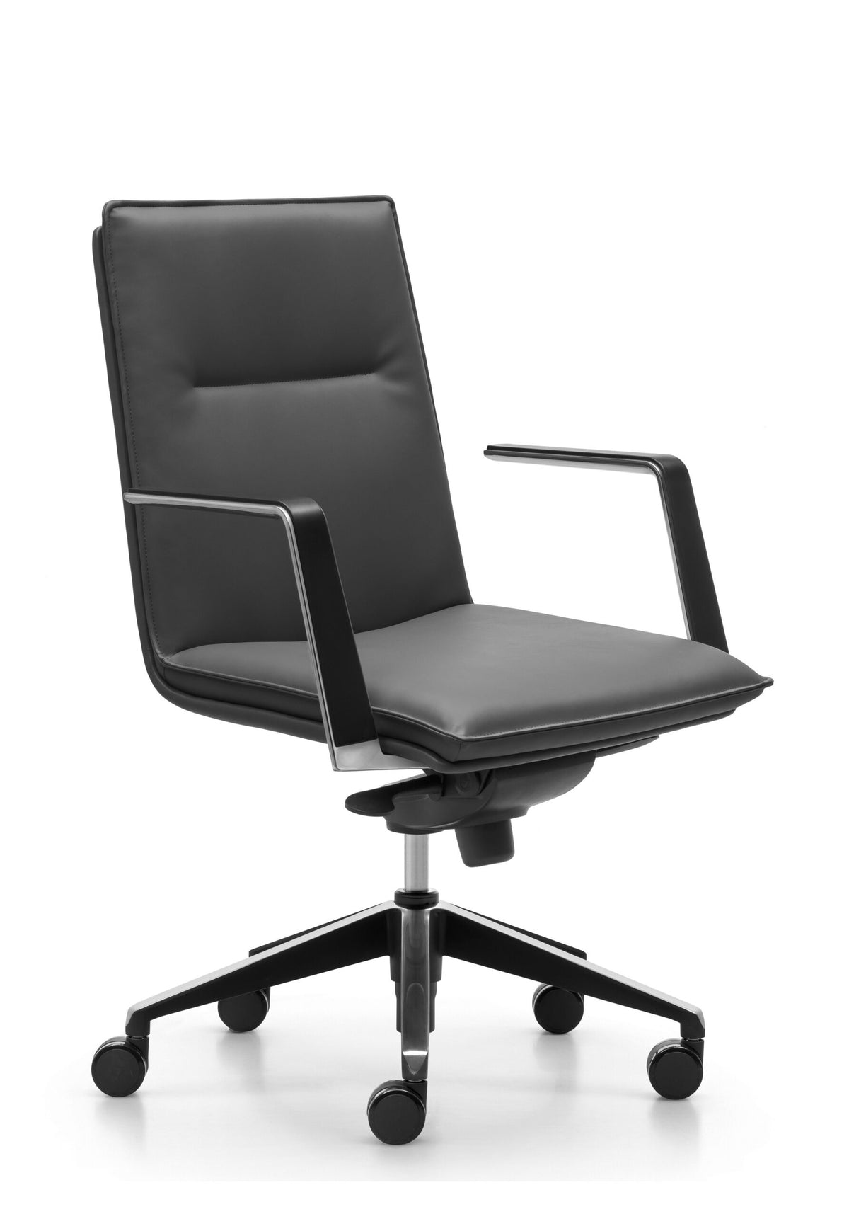 Mirage Medium Back Executive Chair — Black Leather