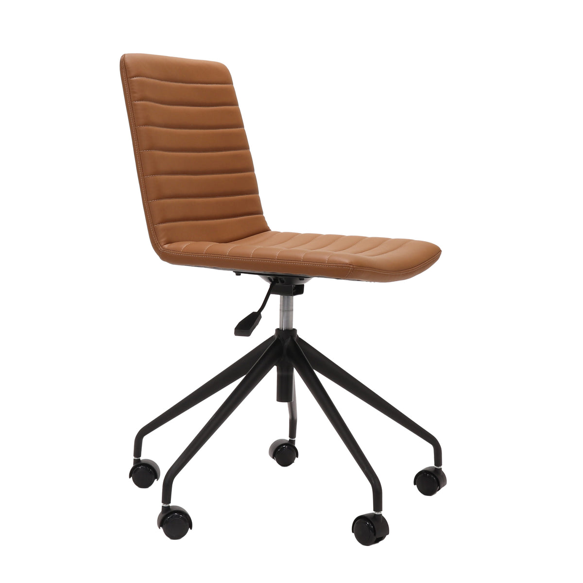 Pixel Swivel 5 Star Base Chair — Amber PU / Black P/C / No Arms