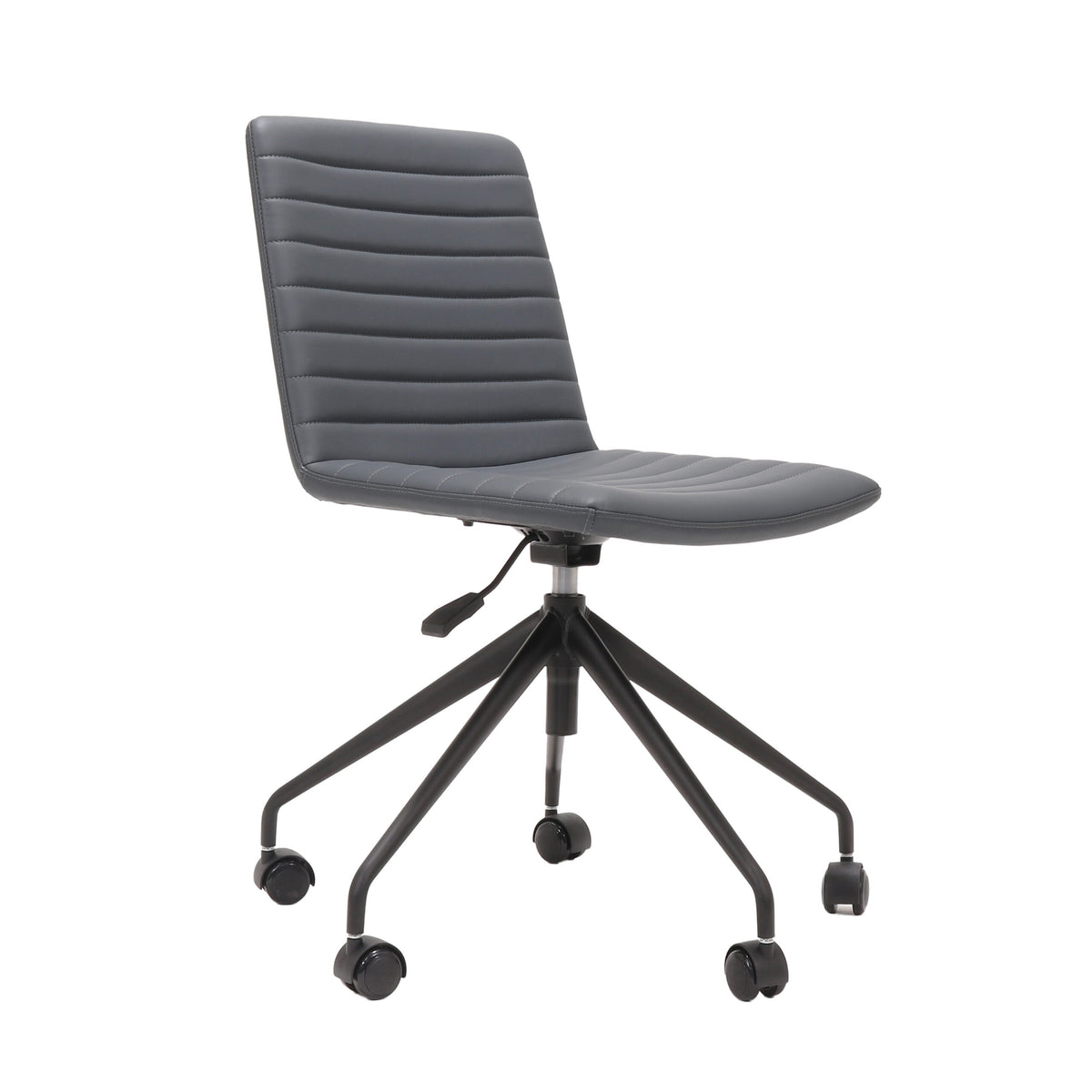Pixel Swivel 5 Star Base Chair — French Navy PU / Black P/C / No Arms