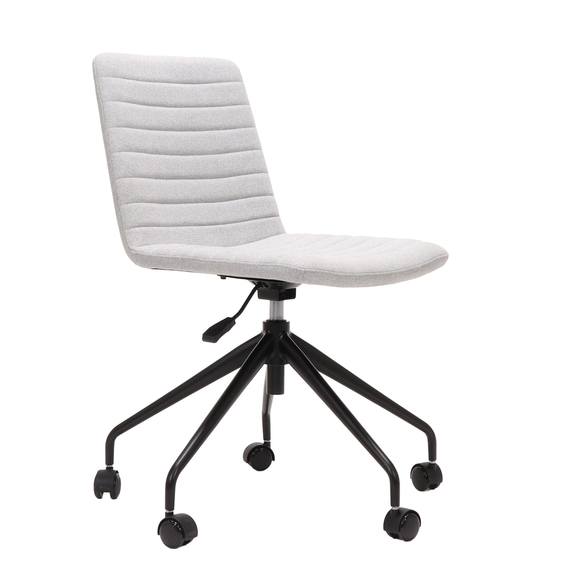 Pixel Swivel 5 Star Base Chair — Light Grey Fabric / Black P/C / No Arms