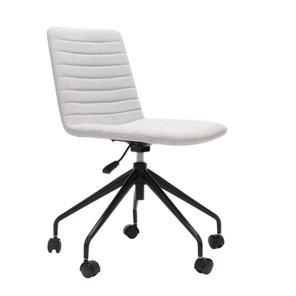 Pixel Swivel 5 Star Base Chair — Light Grey Fabric / Black P/C / No Arms