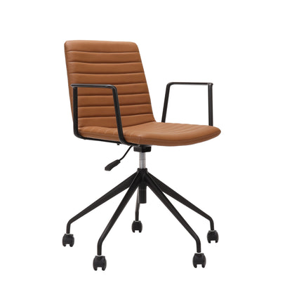 Pixel Swivel 5 Star Base Chair — Amber PU / Black P/C / Black P/C