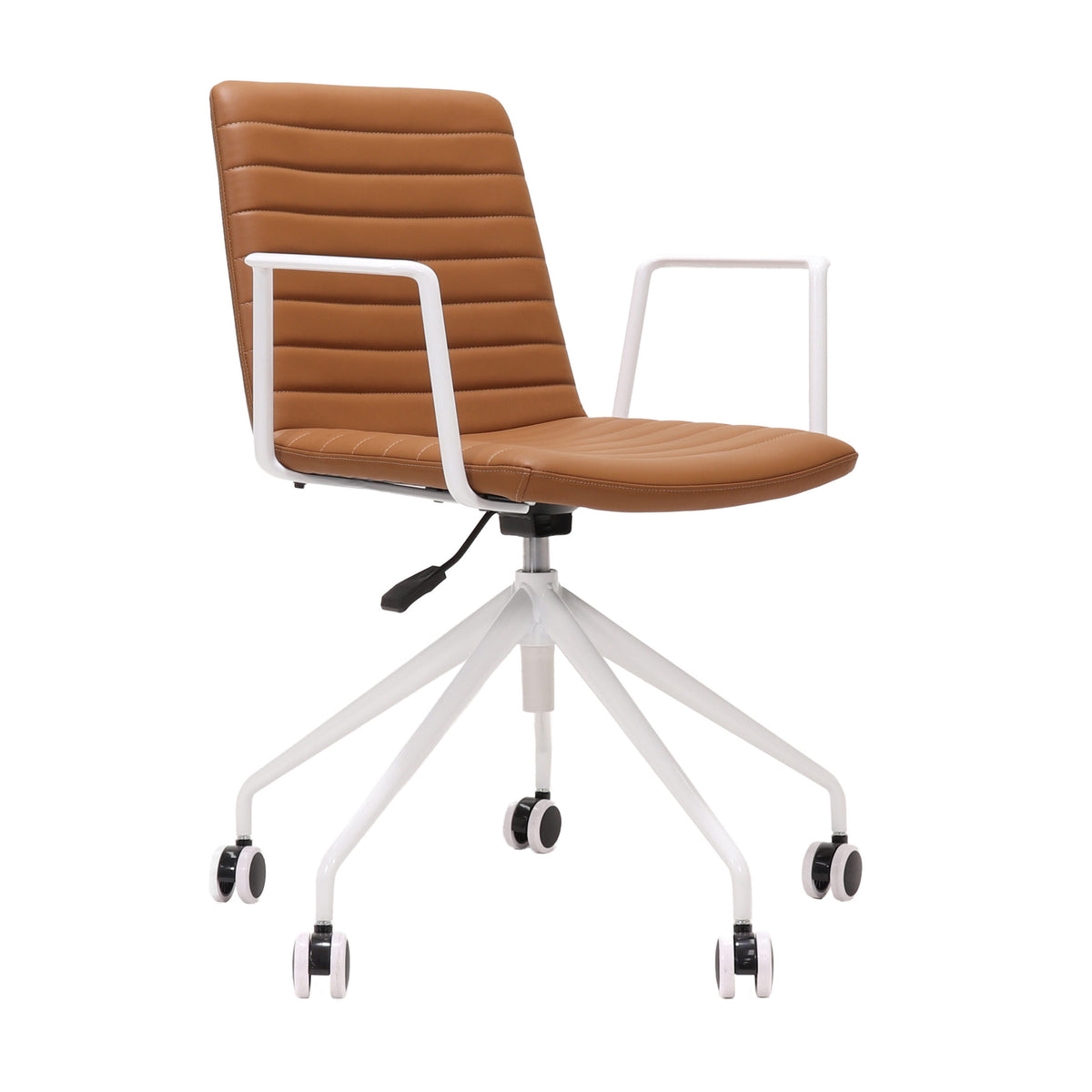 Pixel Swivel 5 Star Base Chair — Amber PU / White P/C / White P/C