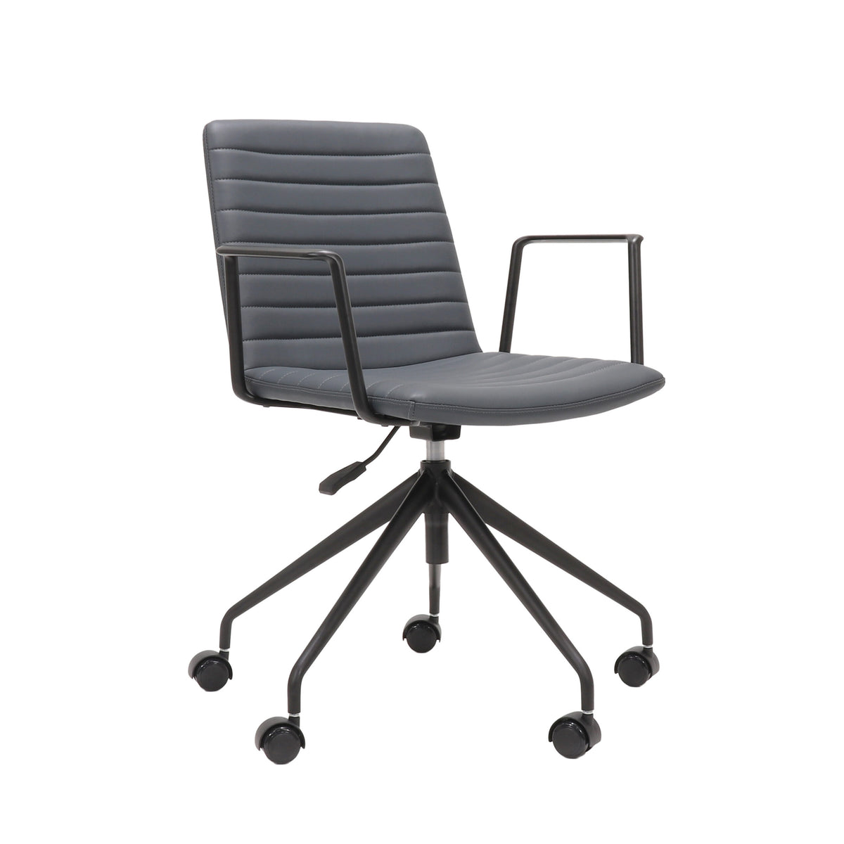 Pixel Swivel 5 Star Base Chair — French Navy PU / Black P/C / Black P/C