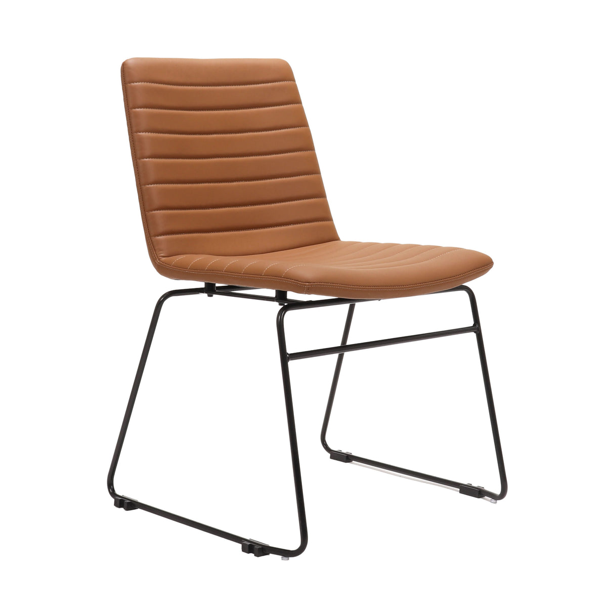 Pixel Sled Base Chair — Amber PU / Black P/C