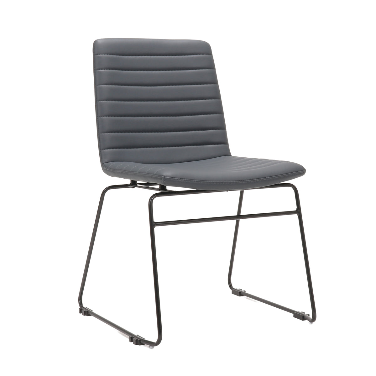 Pixel Sled Base Chair — French Navy PU / Black P/C