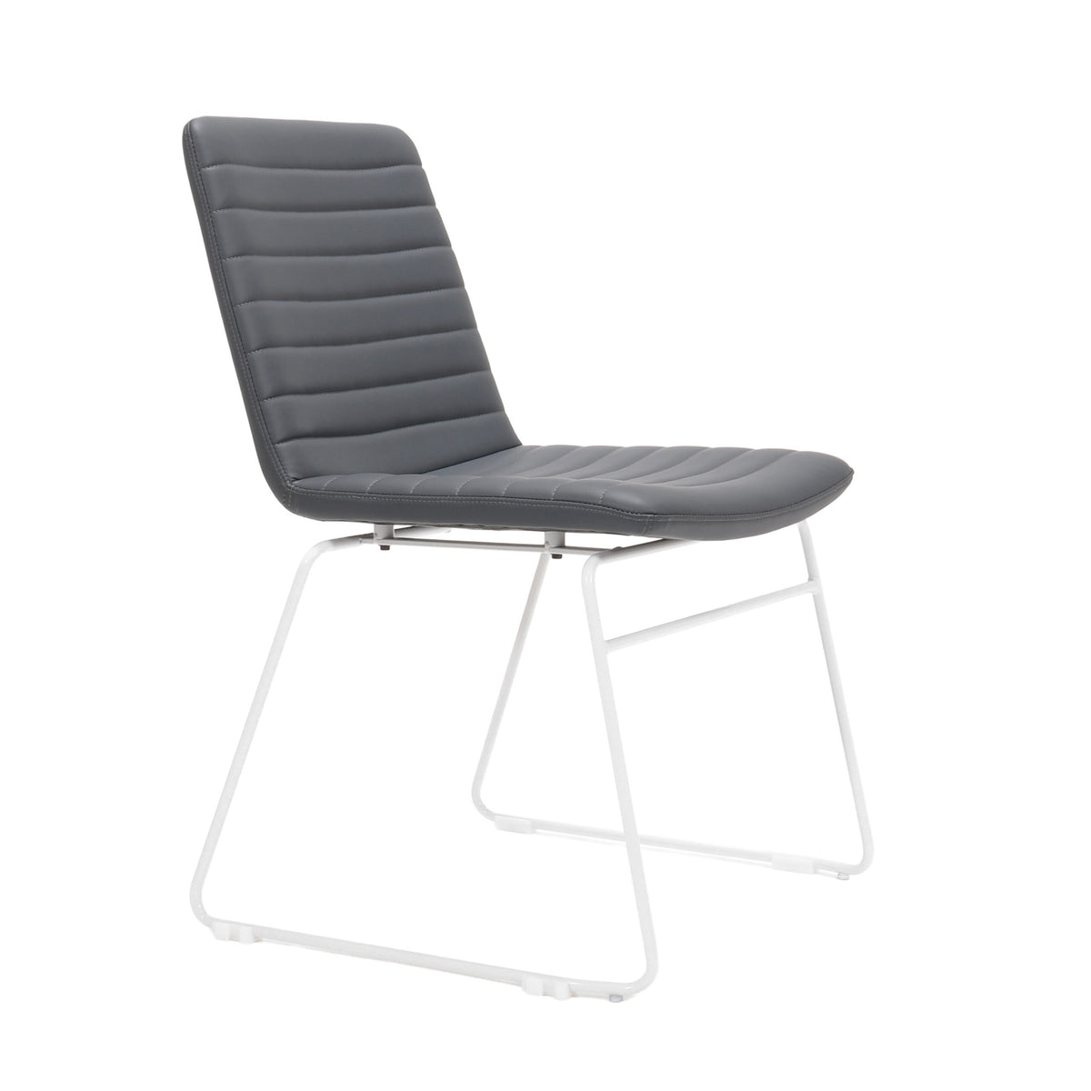 Pixel Sled Base Chair — French Navy PU / White P/C