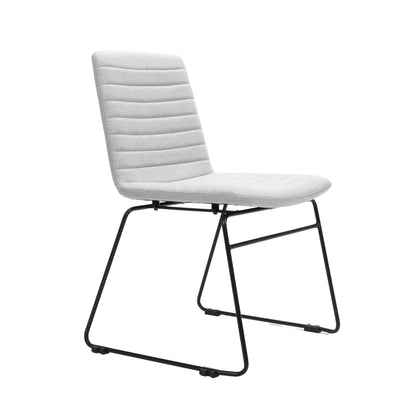 Pixel Sled Base Chair — Light Grey Fabric / Black P/C