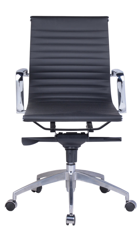 PU605M Executive Chair — Black PU with Chrome Base / Arms
