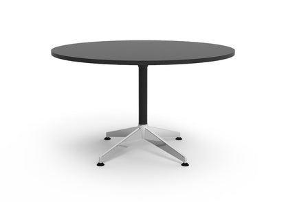 Typhoon 4 Star Round Table — 1200mm DIA, Black, Black P/C + Polished Aluminium — TTR1200 BLK