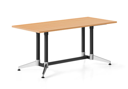 Typhoon Meeting & Boardroom Tables — 1800mm W x 750mm D, Beech, Black P/C + Polished Aluminium — TTR1875 B