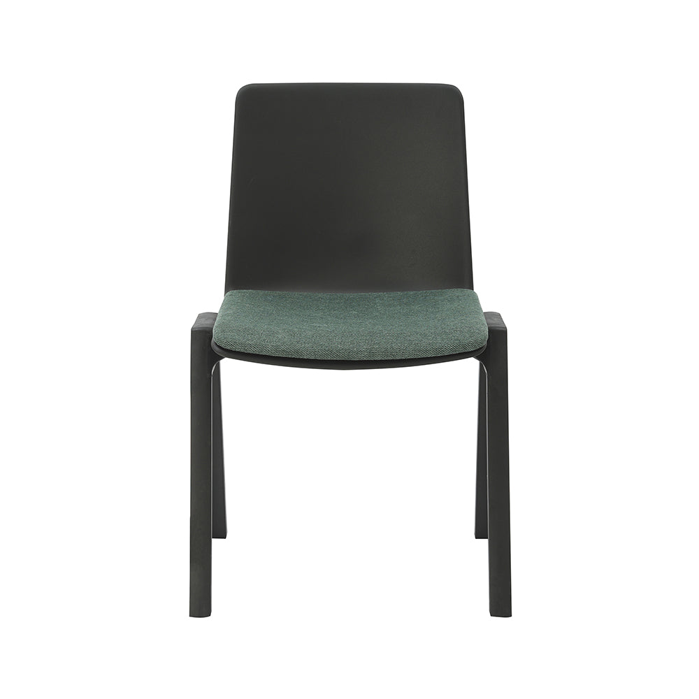 Academy Stacking Chair — Black / Emerald Green Fabric
