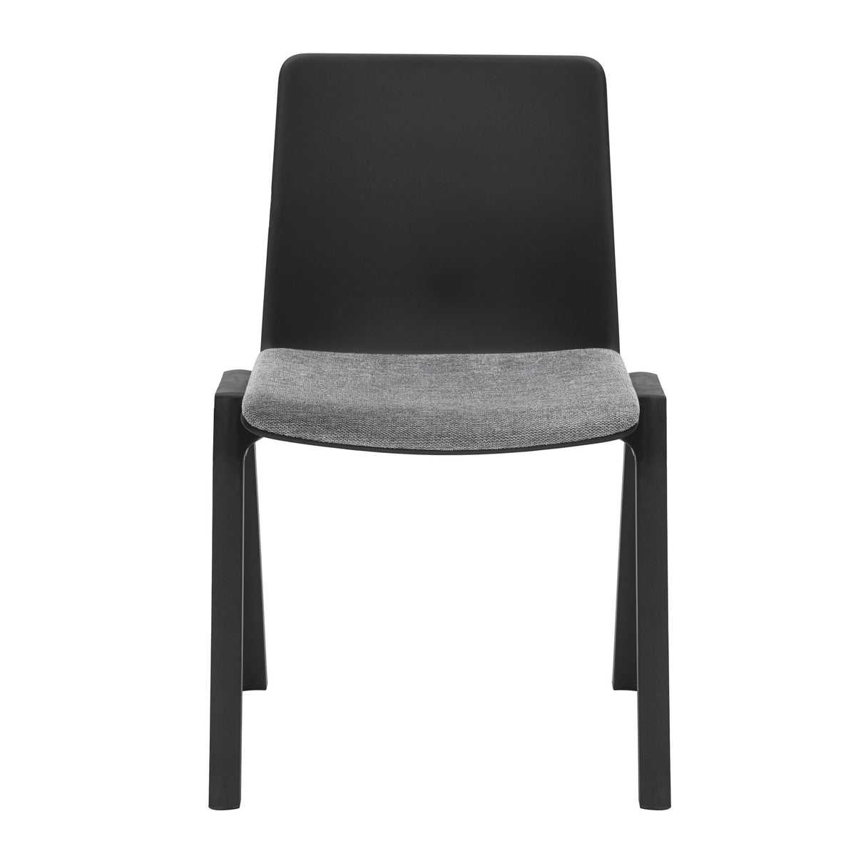Academy Stacking Chair — Black / Light Grey Fabric