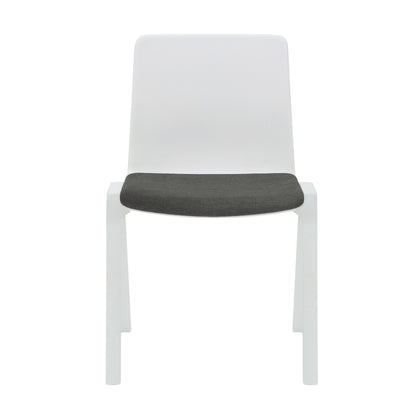 Academy Stacking Chair — White / Black Fabric