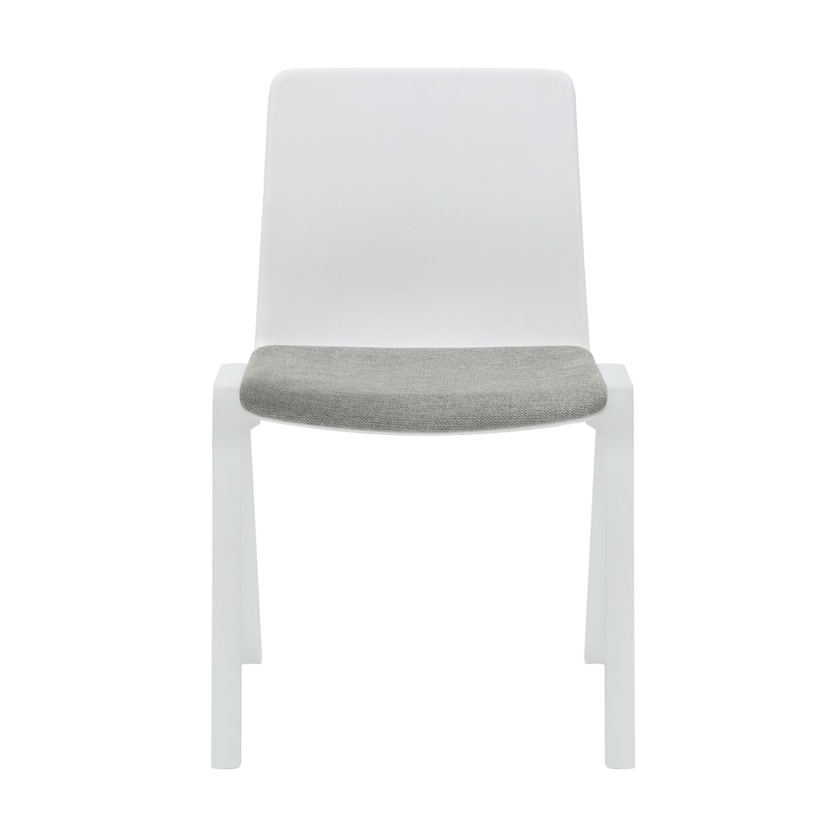 Academy Stacking Chair — White / Light Grey Fabric