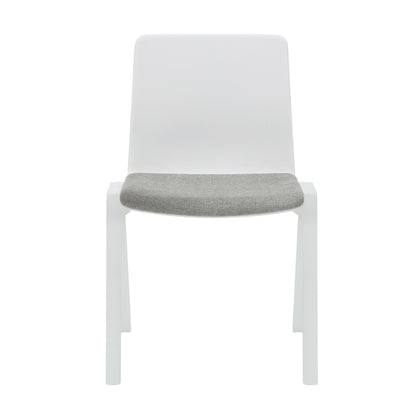 Academy Stacking Chair — White / Light Grey Fabric