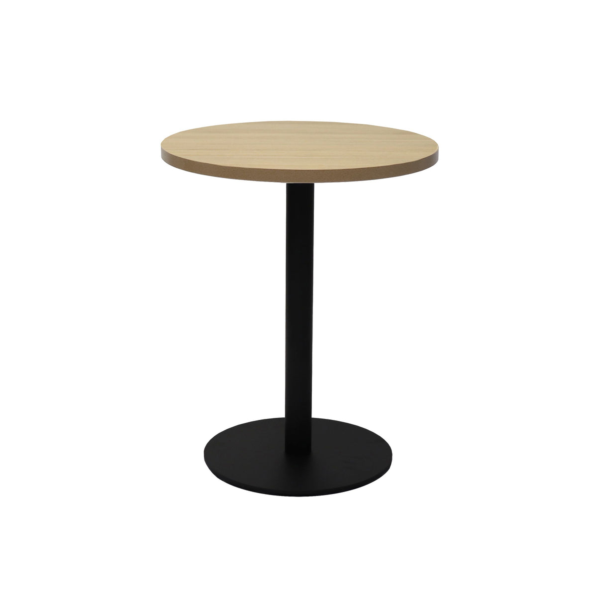 Estilo Round Table — 500mm DIA, Natural Oak, Black P/C — CBT5 NO/BL