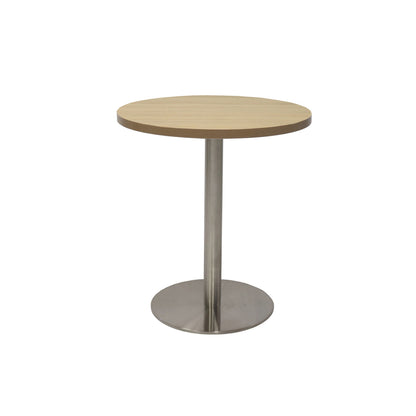 Estilo Round Table — 500mm DIA, Natural Oak, Stainless Steel — CBT5 NO/SS