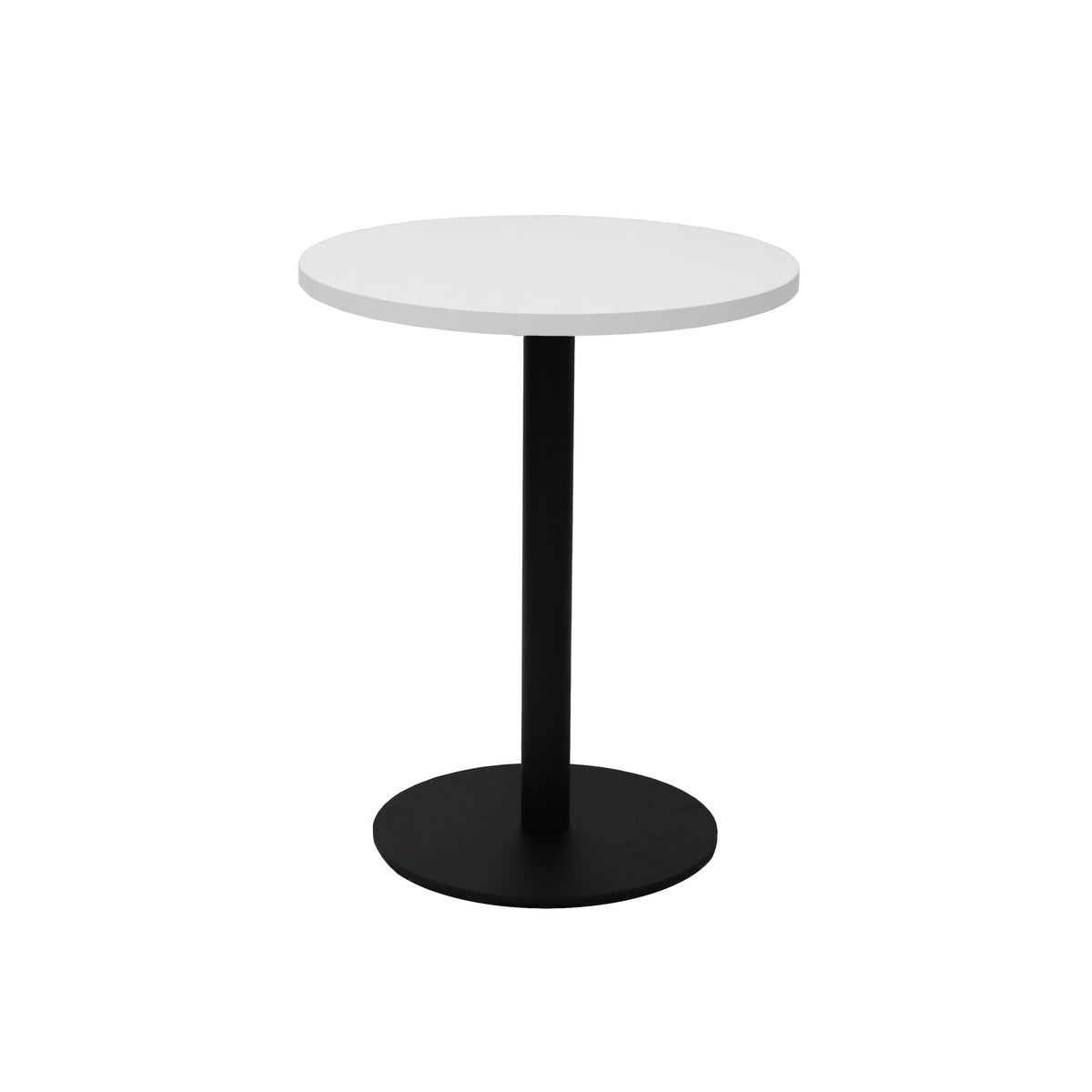 Estilo Round Table — 500mm DIA, Natural White, Black P/C — CBT5 NW/BL