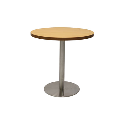 Estilo Round Table — 600mm DIA, Beech, Stainless Steel — CBT6 B/SS
