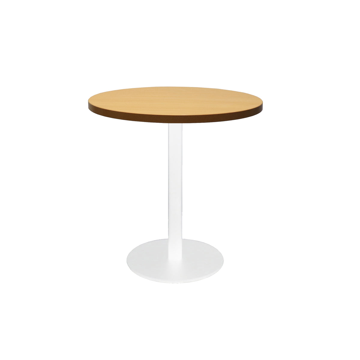 Estilo Round Table — 600mm DIA, Beech, White P/C — CBT6 B/WS