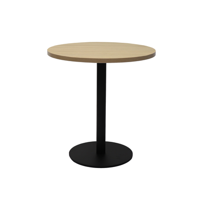 Estilo Round Table — 600mm DIA, Natural Oak, Black P/C — CBT6 NO/BL