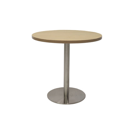 Estilo Round Table — 600mm DIA, Natural Oak, Stainless Steel — CBT6 NO/SS