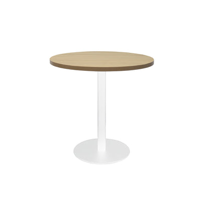 Estilo Round Table — 600mm DIA, Natural Oak, White P/C — CBT6 NO/WS
