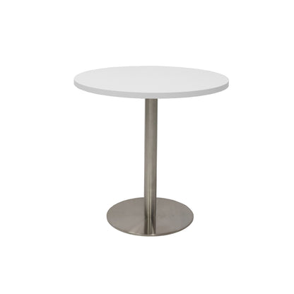 Estilo Round Table — 600mm DIA, Natural White, Stainless Steel — CBT6 NW/SS