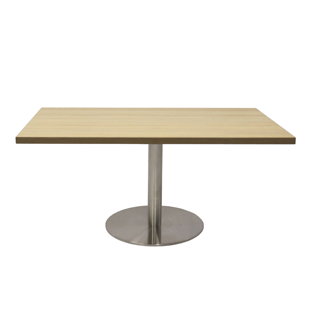 Estilo Square Coffee Table — Natural Oak, Stainless Steel, 900mmx 900mm — CCT990 NO/SS