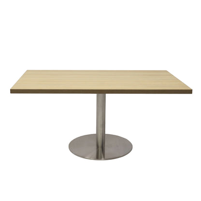 Estilo Square Coffee Table — Natural Oak, Stainless Steel, 900mmx 900mm — CCT990 NO/SS