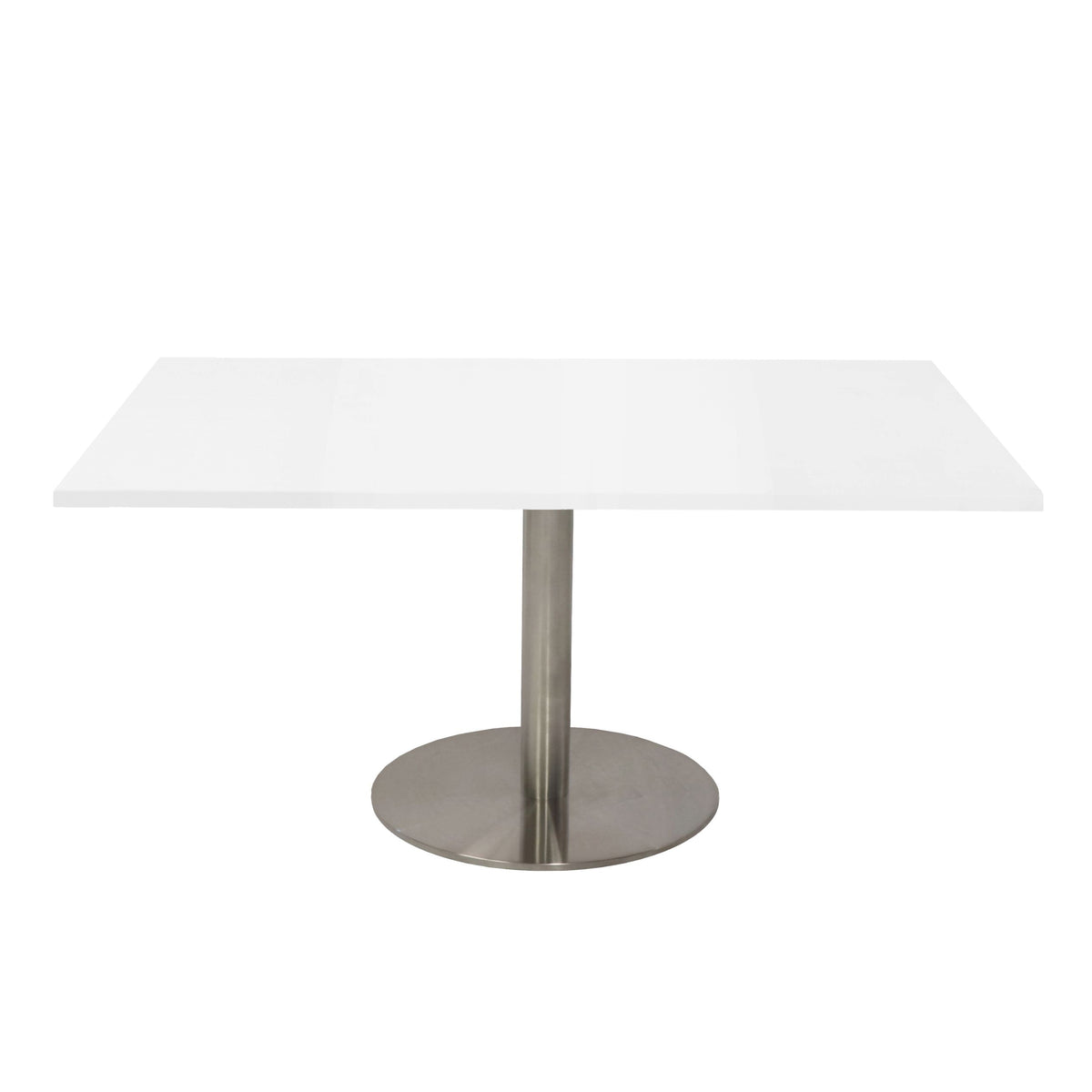 Estilo Square Coffee Table — Natural White, Stainless Steel, 900mmx 900mm — CCT990 NW/SS