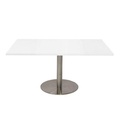 Estilo Square Coffee Table — Natural White, Stainless Steel, 900mmx 900mm — CCT990 NW/SS